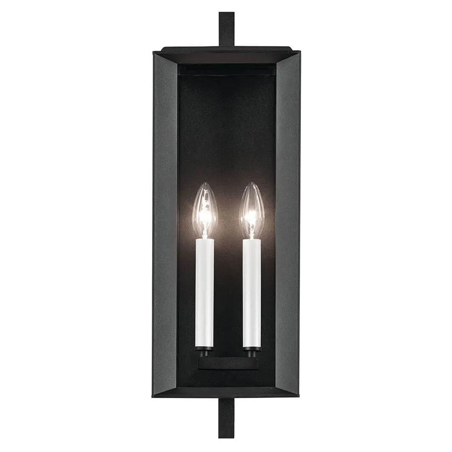Kichler Kroft 2 Light 21" Outdoor Wall Light, Textured Black/Clear - 59132BKT