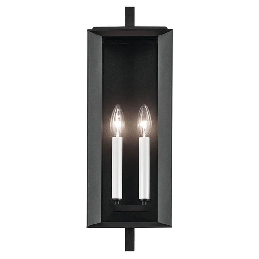 Kichler Kroft 2 Light 21" Outdoor Wall Light, Textured Black/Clear - 59132BKT