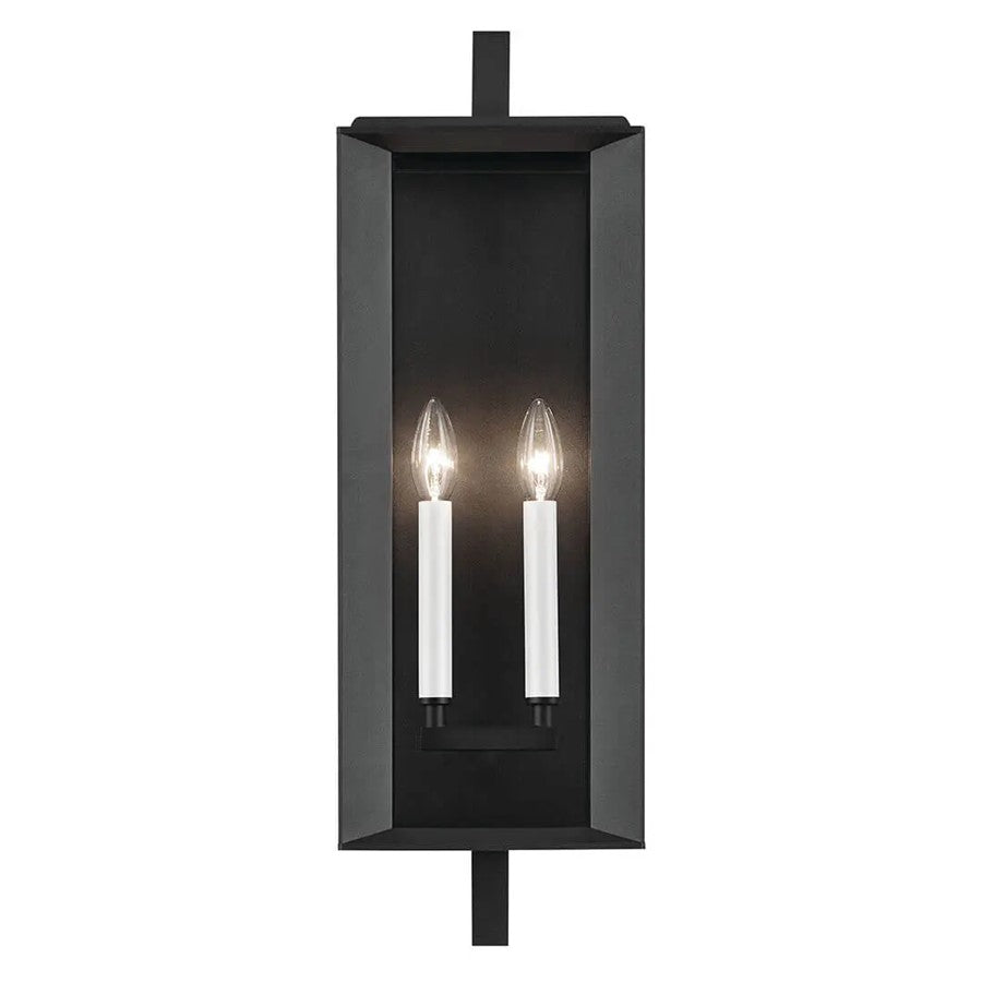 Kichler Kroft 2 Light 24" Outdoor Wall Light, Textured Black/Clear - 59133BKT