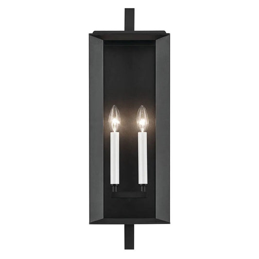 Kichler Kroft 2 Light 24" Outdoor Wall Light, Textured Black/Clear - 59133BKT