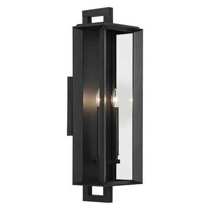 Kichler Kroft 2 Light 28" Outdoor Wall Light, Textured Black/Clear - 59134BKT