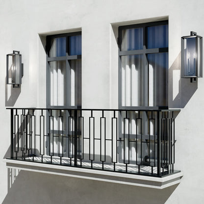 Kichler Kroft 2 Light 28" Outdoor Wall Light, Textured Black/Clear