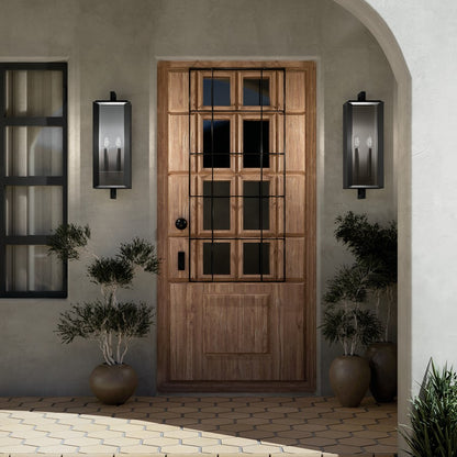 Kichler Kroft 2 Light 28" Outdoor Wall Light, Textured Black/Clear