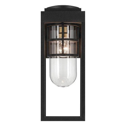 Kichler Hone 1 Light Outdoor Wall Light, Medium, Textured Black/Clear - 59138BKT
