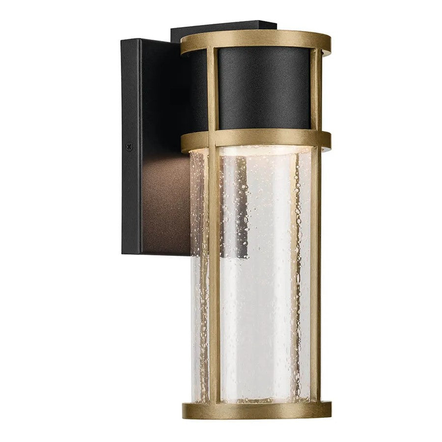 Kichler Camillo 1 Light Outdoor Wall Light, Small, Black/Clear Seeded - 59139BKT