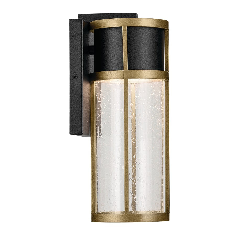 Kichler Camillo 1 Light Outdoor Wall Light, Small, Black/Clear Seeded