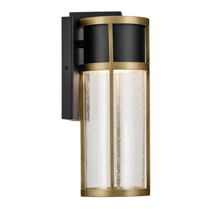 Kichler Camillo 1 Light Outdoor Wall Light, Small, Black/Clear Seeded