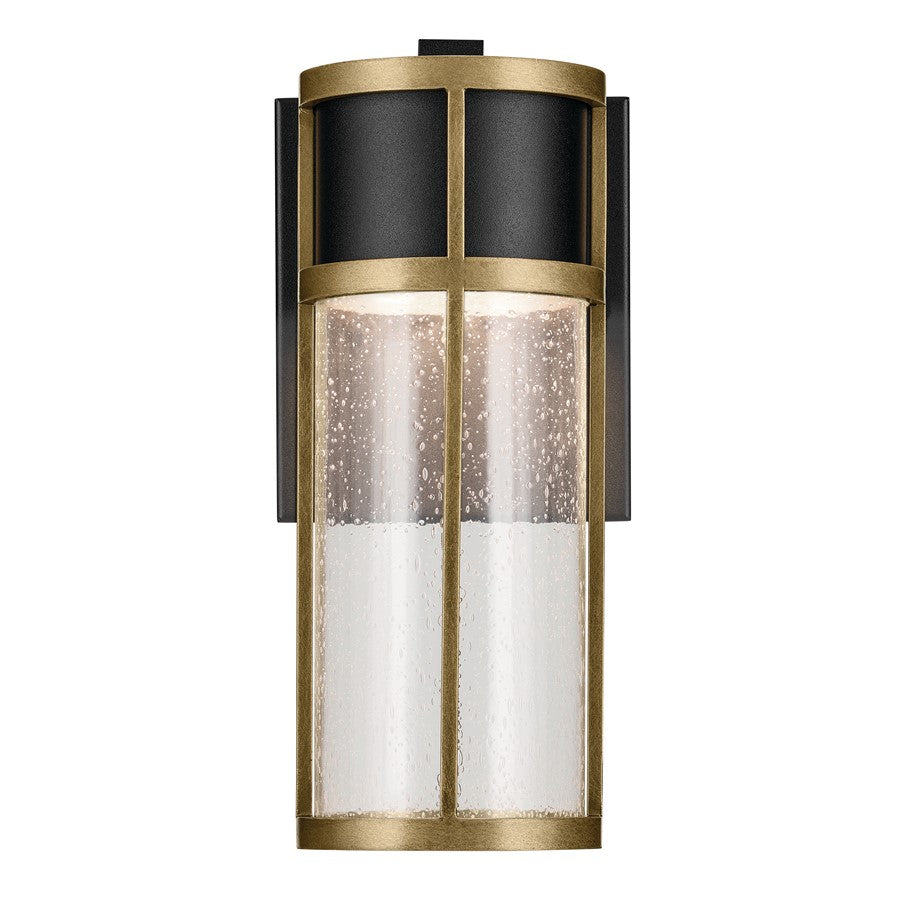 Kichler Camillo 1 Light Outdoor Wall Light, Small, Black/Clear Seeded