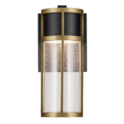 Kichler Camillo 1 Light Outdoor Wall Light, Small, Black/Clear Seeded
