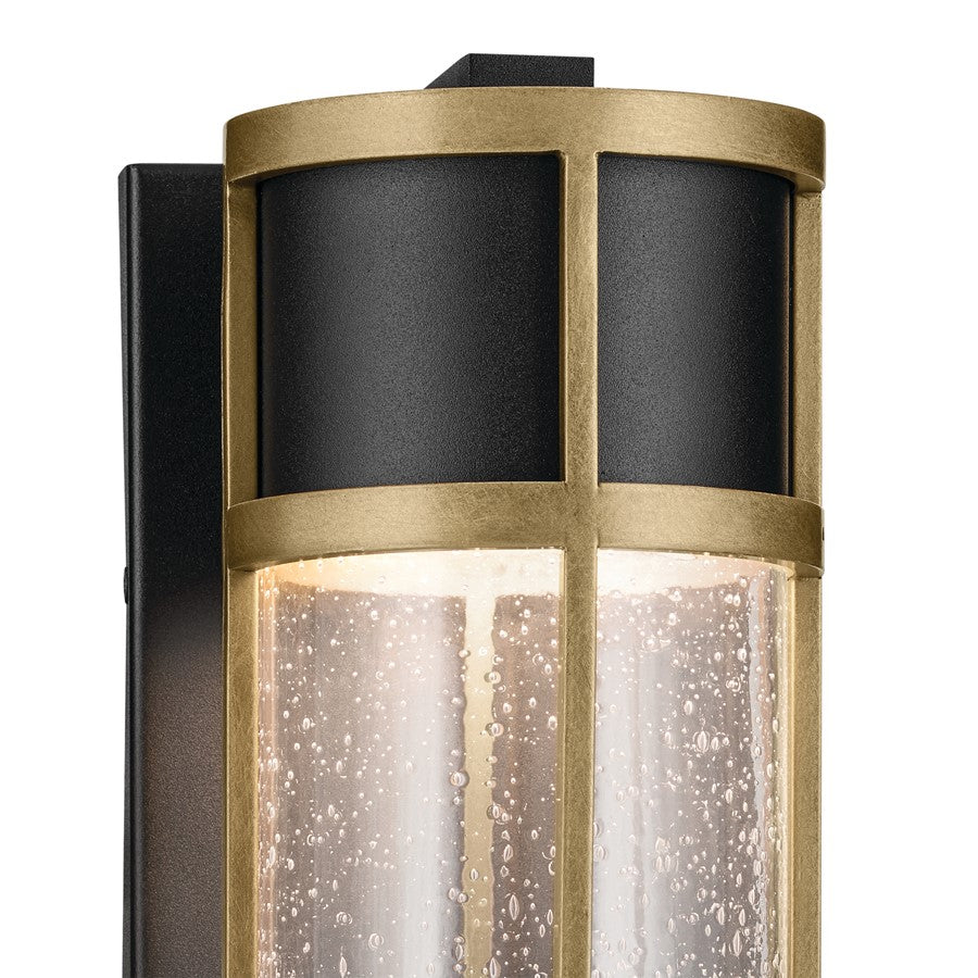 Kichler Camillo 1 Light Outdoor Wall Light, Small, Black/Clear Seeded