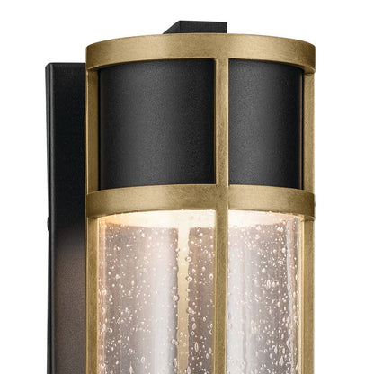 Kichler Camillo 1 Light Outdoor Wall Light, Small, Black/Clear Seeded