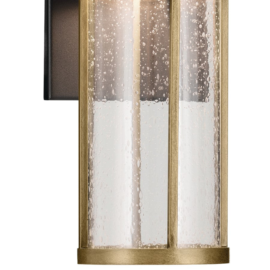 Kichler Camillo 1 Light Outdoor Wall Light, Small, Black/Clear Seeded