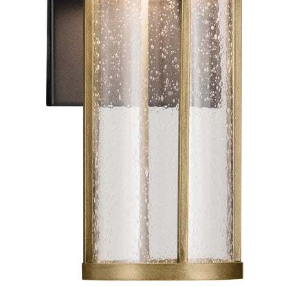 Kichler Camillo 1 Light Outdoor Wall Light, Small, Black/Clear Seeded