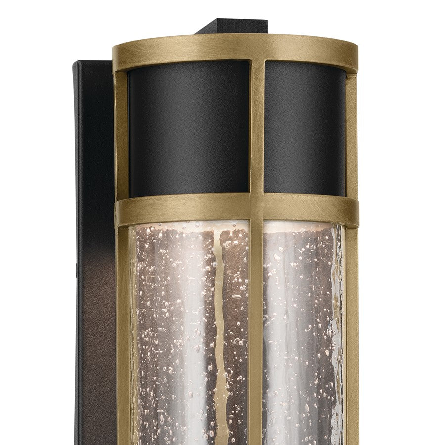 Kichler Camillo 1 Light Outdoor Wall Light, Medium, Black/Seed