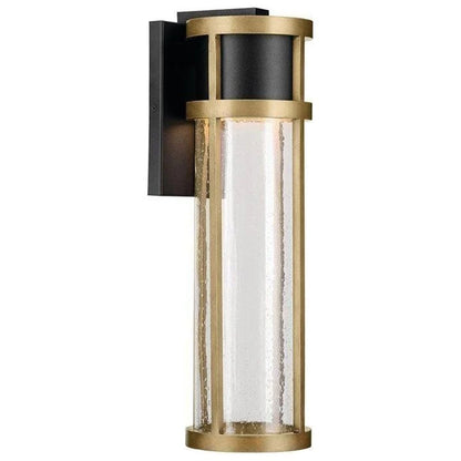 Kichler Camillo 1 Light Outdoor Wall Light, Large, Black/Clear Seeded - 59141BKT