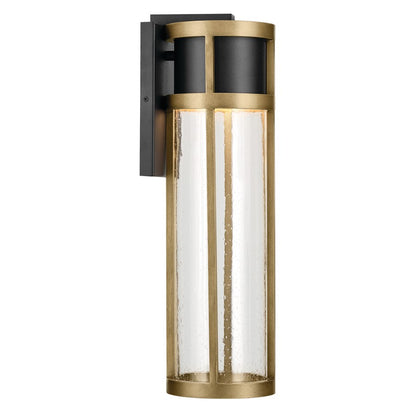 Kichler Camillo 1 Light Outdoor Wall Light, Large, Black/Clear Seeded