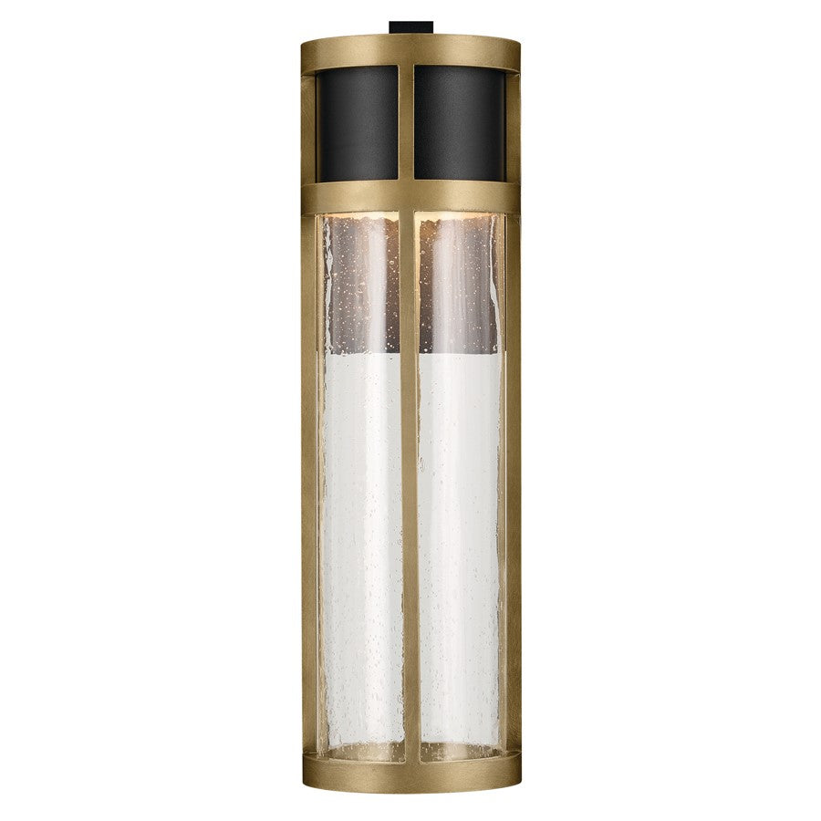 Kichler Camillo 1 Light Outdoor Wall Light, Large, Black/Clear Seeded