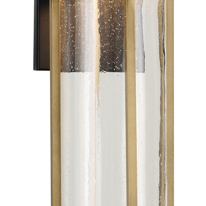 Kichler Camillo 1 Light Outdoor Wall Light, Large, Black/Clear Seeded