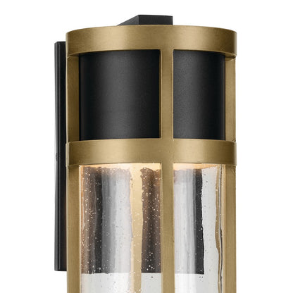 Kichler Camillo 1 Light Outdoor Wall Light, Large, Black/Clear Seeded