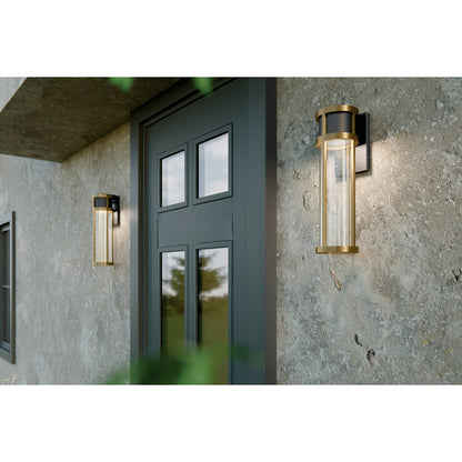Kichler Camillo 1 Light Outdoor Wall Light, Large, Black/Clear Seeded