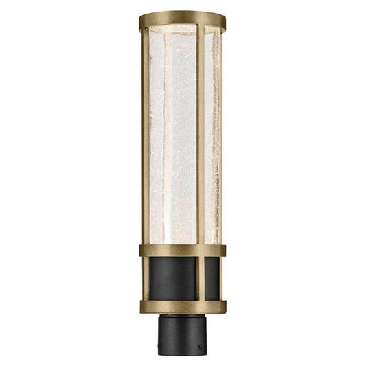 Kichler Camillo 1 Light Outdoor Post Lantern, Black/Clear Seeded - 59142BKT