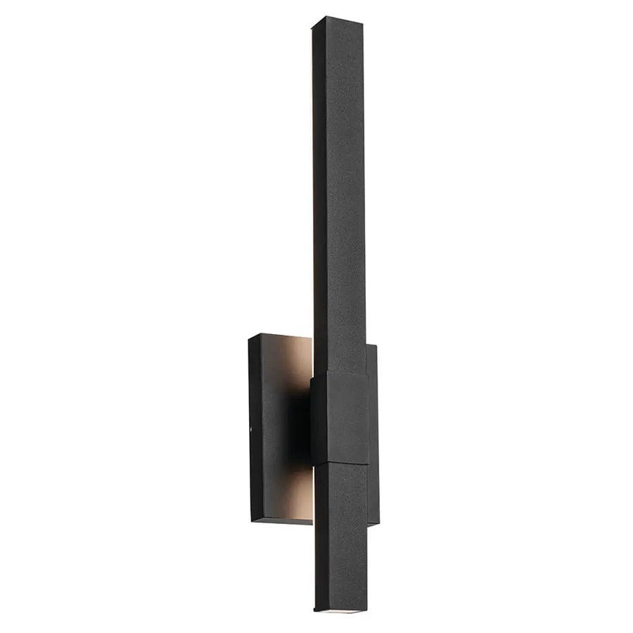 Kichler Nocar 1Lt Outdoor Wall Light, Medium, Black/Acrylic Etched - 59144BKT
