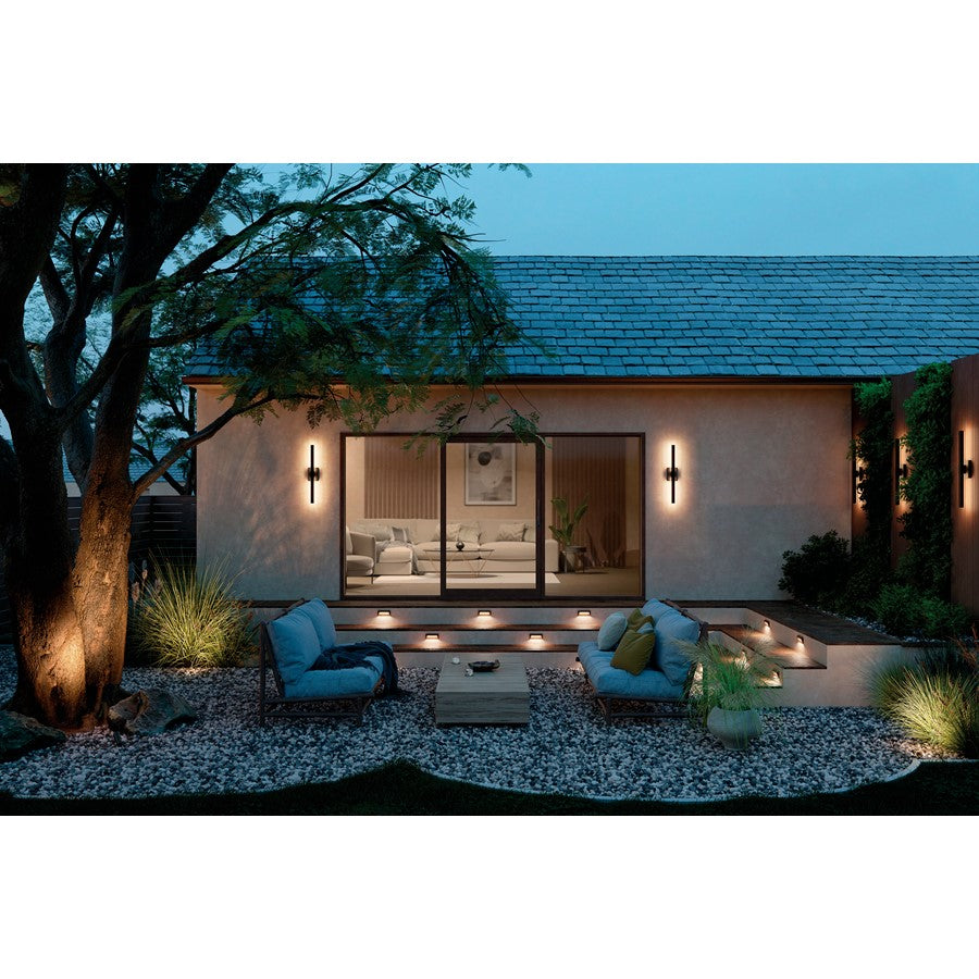 Kichler Nocar 1 Light Outdoor Wall Light, Large, Black/Acrylic Etched