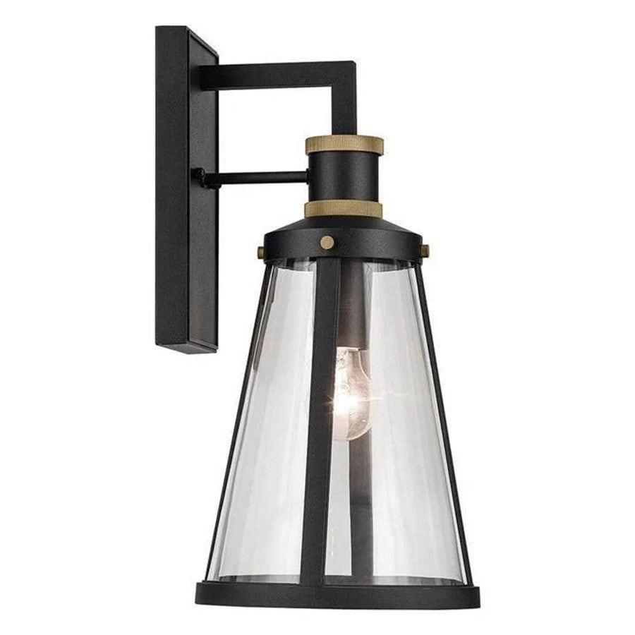 Kichler Talman 1 Light Outdoor Wall Light, Medium, Black/Clear - 59147BKT