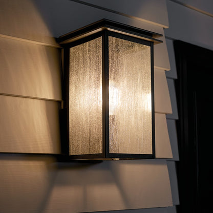 Kichler Arkville 1 Light Outdoor Wall Light, Medium, Black/Seed