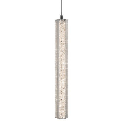Elan Neruda 1Lt LED Mini Pendant, Chrome/Clear Bubble Optical Crystal