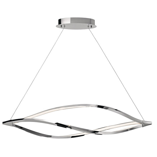 Elan Meridian 1 Light 53" Chandelier Round Pendant, Chrome - 83385