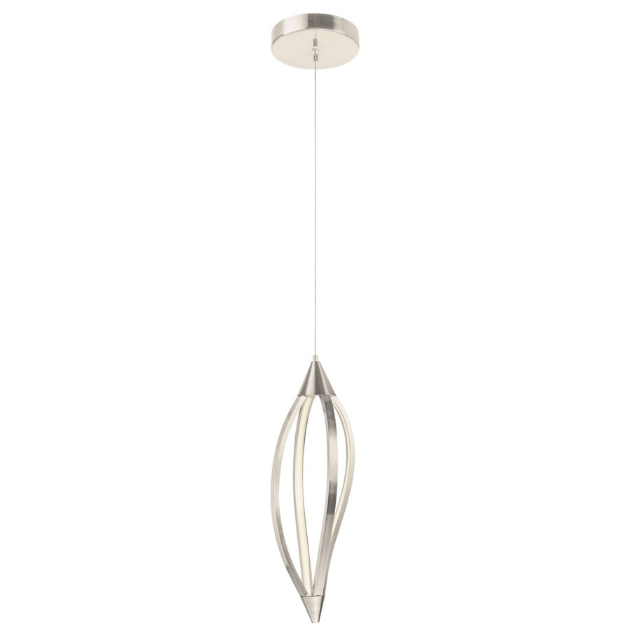 Elan Meridian 1 Light 8" Mini Pendant, Brushed Nickel - 83392
