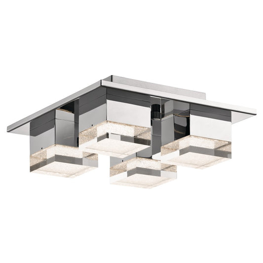 Elan Gorve 4Lt 30" LED Flush Mount, Chrome/Clear Acrylic/Cubic Zirconia - 83602