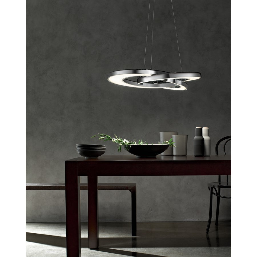 Elan Destiny 3 Light 28" Chandelier, Chrome