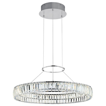 Elan Annette 1 Light 26" Chandelier, Chrome/Clear Optical Crystal - 83625