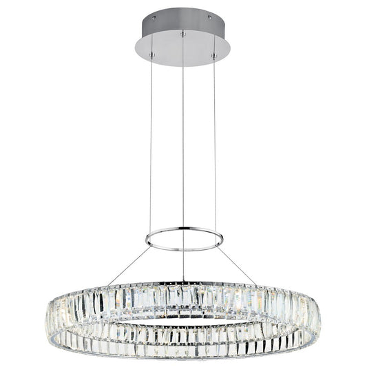 Elan Annette 1 Light 26" Chandelier, Chrome/Clear Optical Crystal - 83625