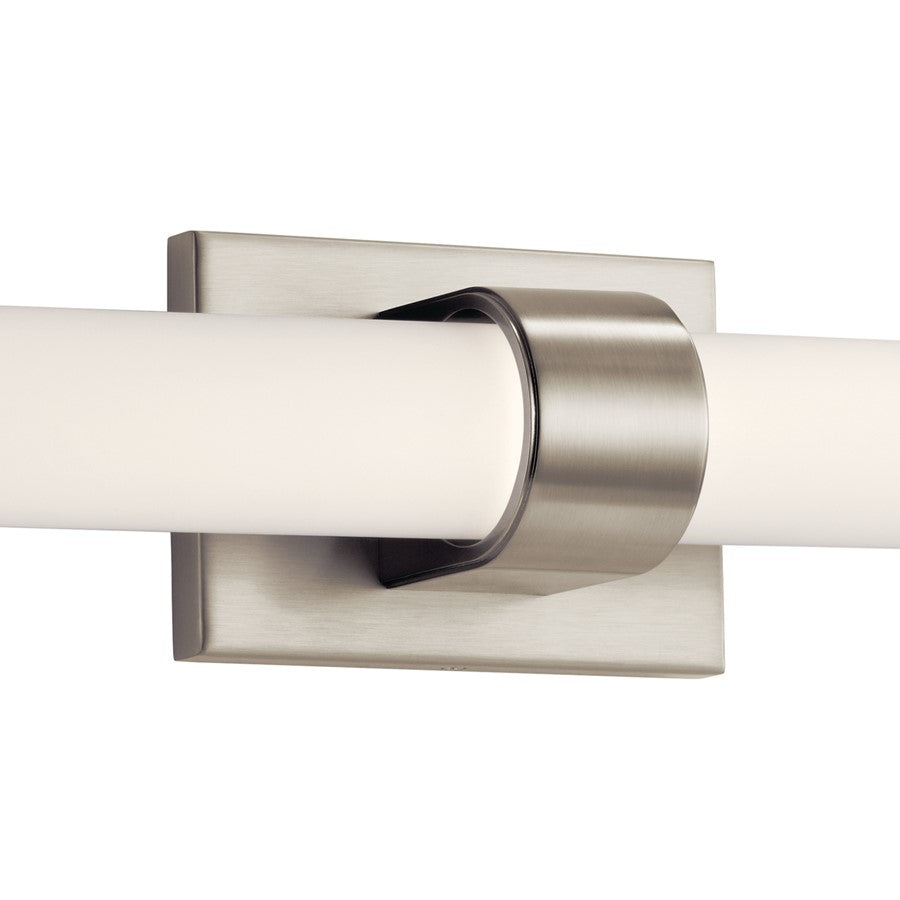 Elan Izza 1Lt 25" Linear Bath Light, Nickel/Satin Etched Cased Opal