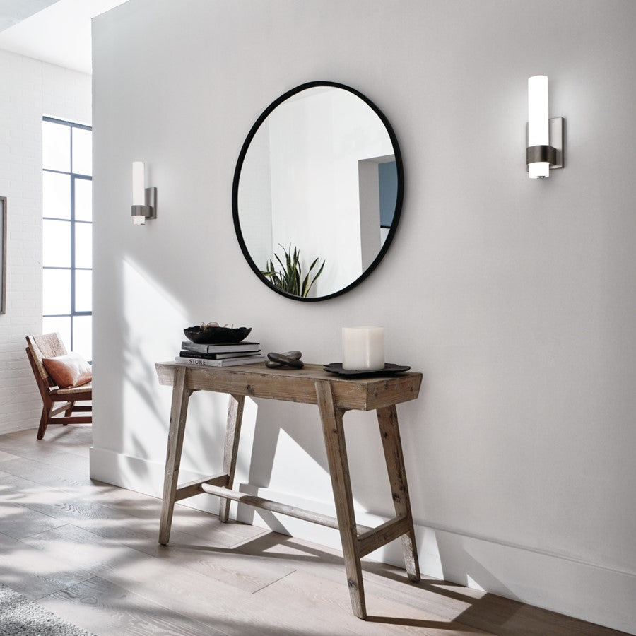 Elan Izza 1 Light Wall Sconce, Brushed Nickel/Satin Etched Cased Opal