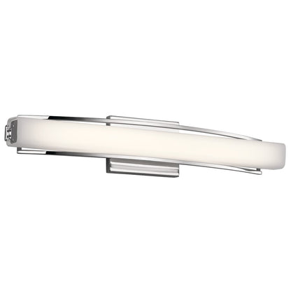 Elan Rowan 1 Light 25" Linear Bath Light, Chrome/Clear Satin Etched - 83758