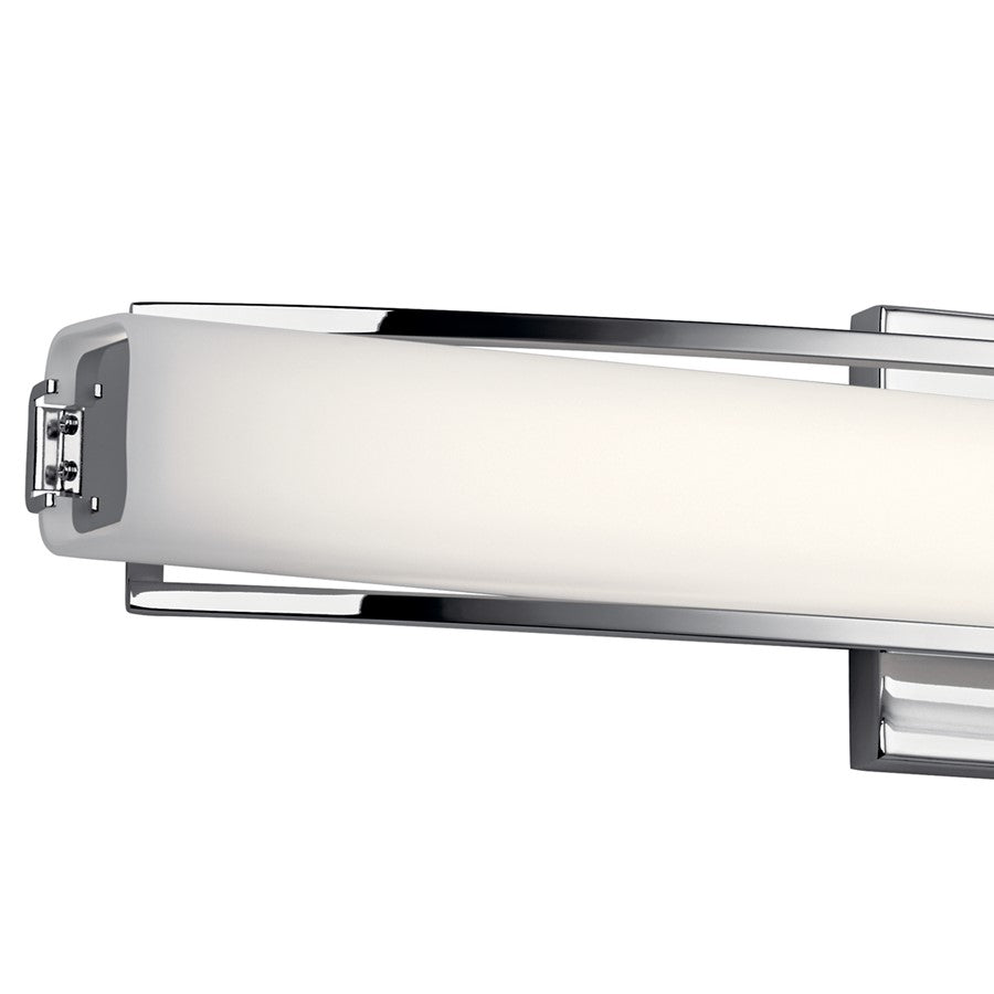 Elan Rowan 1 Light 25" Linear Bath Light, Chrome/Clear Satin Etched