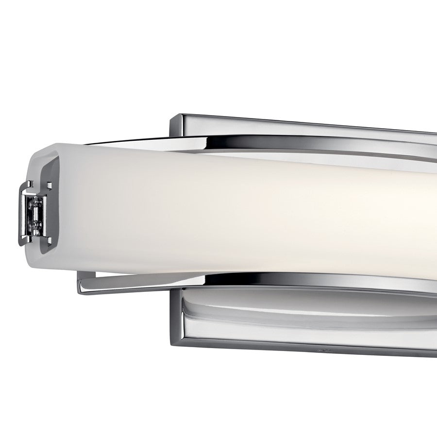 Elan Rowan 1 Light 13" Linear Bath Light, Chrome/Clear Satin Etched