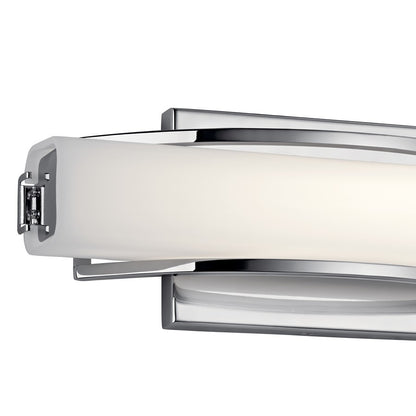 Elan Rowan 1 Light 13" Linear Bath Light, Chrome/Clear Satin Etched