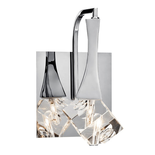 Elan Rockne 1 Light LED Wall Sconce, Chrome/Clear Optical Crystal - 83775