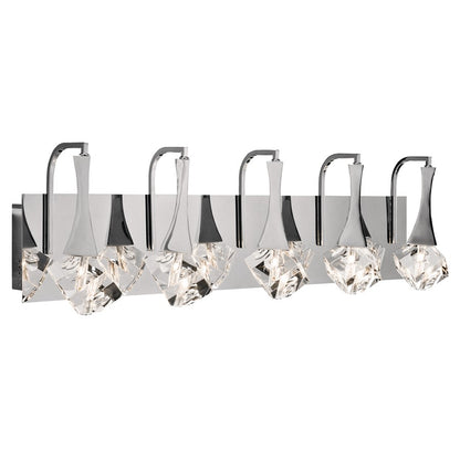 Elan Rockne 5Lt LED Wall Mt 5 Arm Or More, Chrome/Clear Optical Crystal - 83777