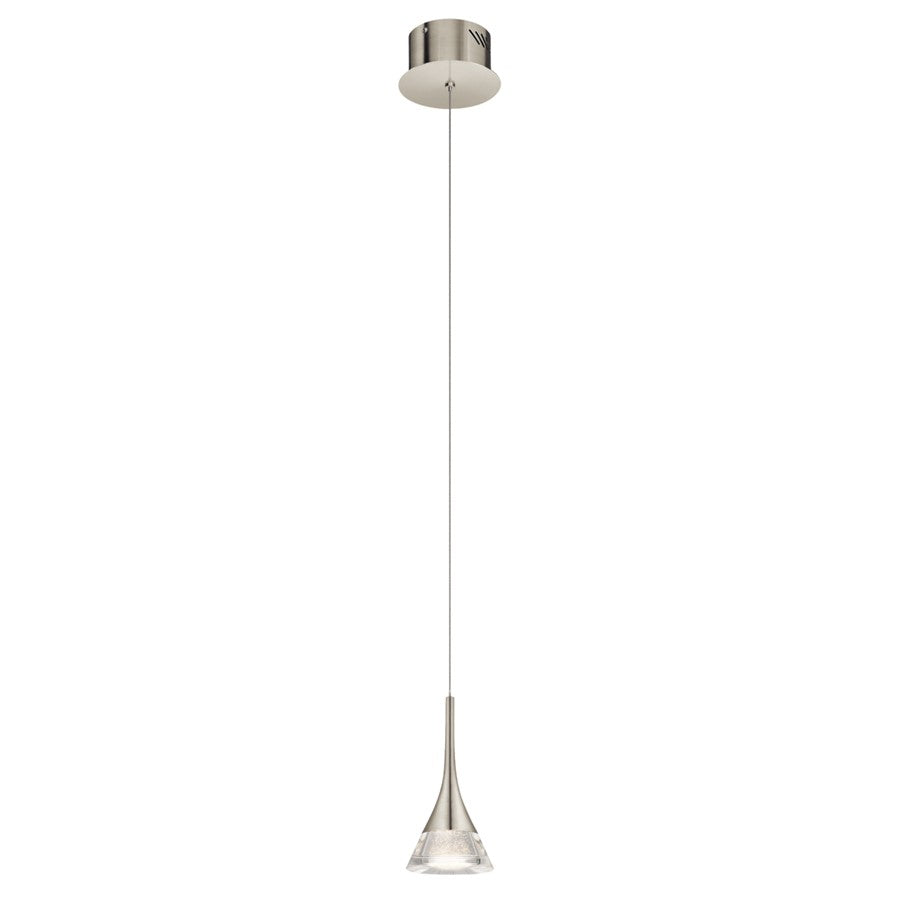 Elan Kabru 1 Light LED Mini Pendant, Brushed Nickel - 83790