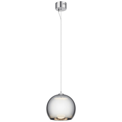 Elan Rendo 1 Light LED 11" Mini Pendant, Chrome/Smoked - 83791
