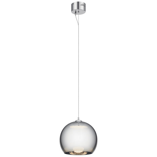 Elan Rendo 1 Light LED 11" Mini Pendant, Chrome/Smoked - 83791