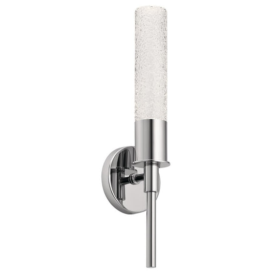 Elan Glacial 1 Light LED Wall Bracket, Chrome/Clear Textured - 83829