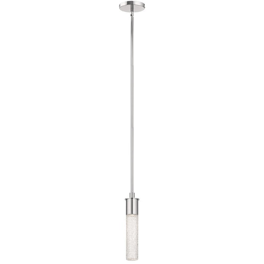Elan Glacial 1 Light LED Mini Pendant, Chrome/Clear Textured - 83831