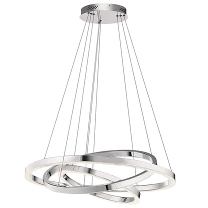 Elan Opus 3 Light LED Chandelier Multi Tier, Chrome